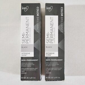 (2) New ION Color Brilliance Semi-Permanent Creme Hair Color BLACK Discontinued